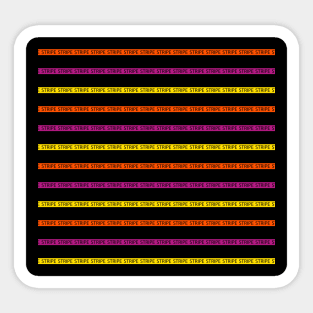 Stripe - Black, Pink, Orange and Yellow Sticker